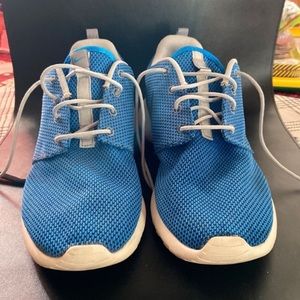 Blue and gray mesh Nikes